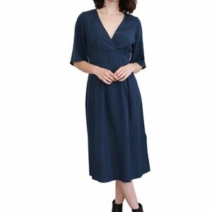 Chloe Deep Blue Midi Dress see measurements